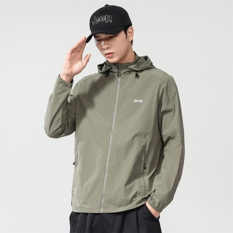 JEEP 防晒衣男士夏季2025防紫外线外套冰丝透气薄款钓鱼防晒服