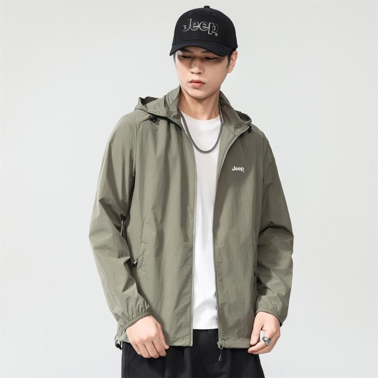 JEEP 防晒衣男士夏季2025防紫外线外套冰丝透气薄款钓鱼防晒服