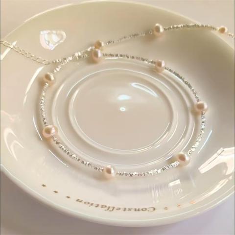 诺米美物 法式碎银子满天星项链女法式高级感925纯银锁骨链可刻字礼物女 图片 2