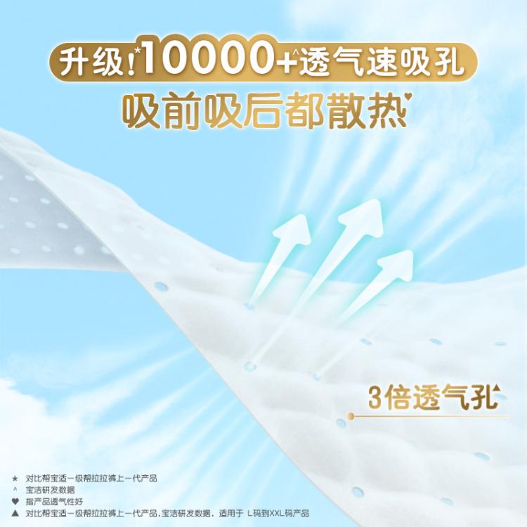 帮宝适 【超值2包】一级帮拉拉裤箱装夏天超薄透气尿不湿尿裤L-4XL