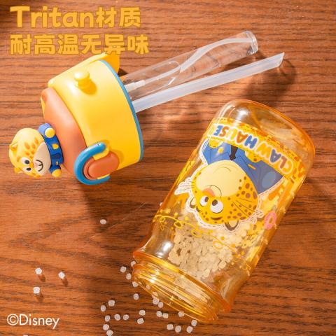 HELLOKITTY 疯狂动物城喷雾水杯儿童夏季吸管杯子学生上学专用运动水壶耐高温 图片 3