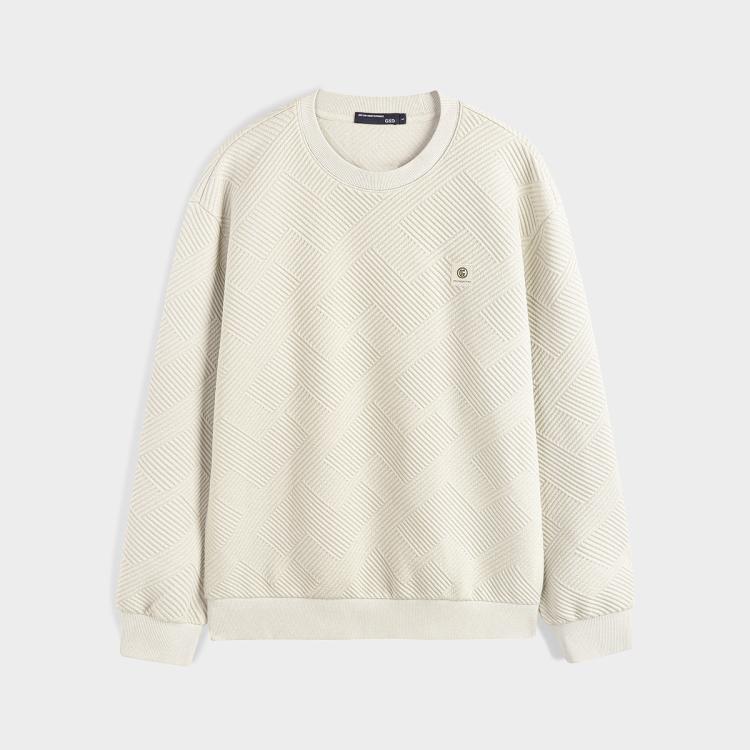 GXG 【爆款】春季热卖GXG简约休闲肌理面料宽松卫衣情侣款卫衣男