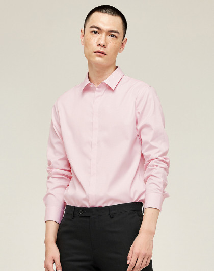 gxg2018冬季新款男款简洁休闲舒适全棉长袖衬衫                 唯品