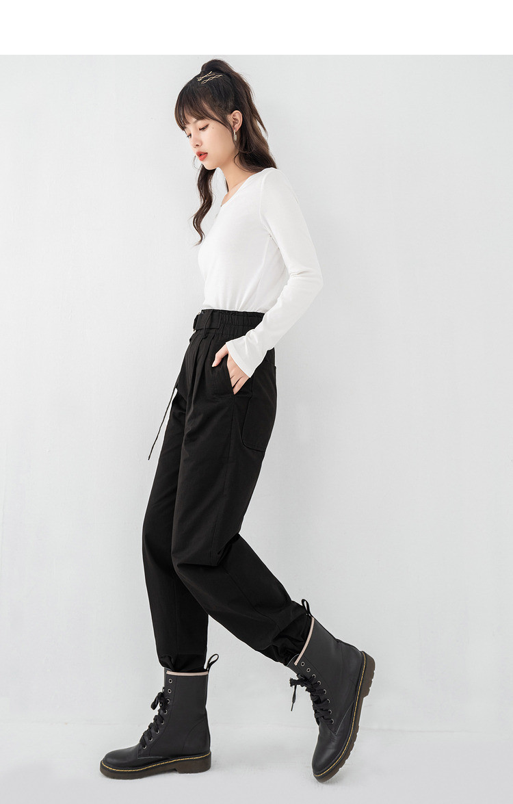 黑科技三防大口袋九分工装裤21春夏款休闲裤女配腰带休闲裤女