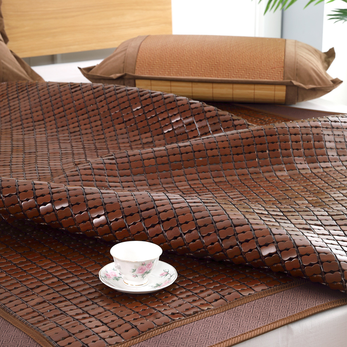 可折叠麻将席夏季凉席子水星出品雅竹韵麻将席凉席