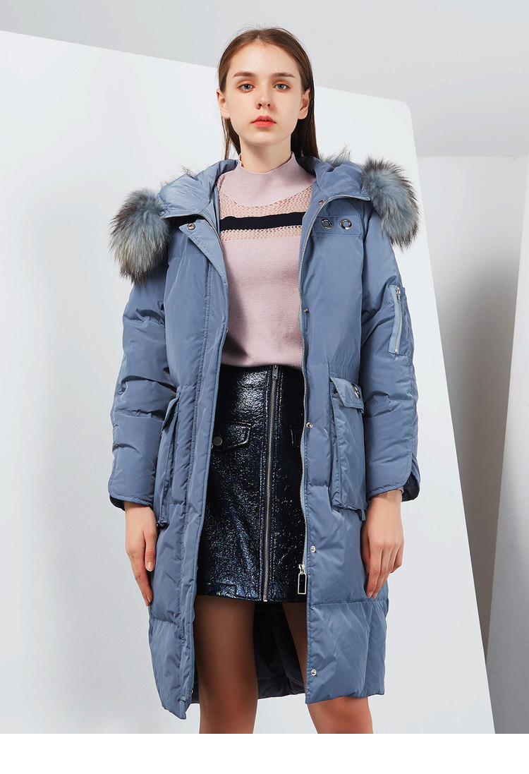 【预售】peoleo飘蕾2018冬装新款连帽羽绒服女中长款宽松保暖外套