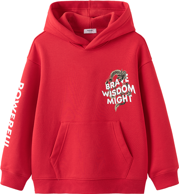 巴拉巴拉 新年季【季龙年加绒】春秋装儿童连帽卫衣男童中童潮酷上衣新年款 59元