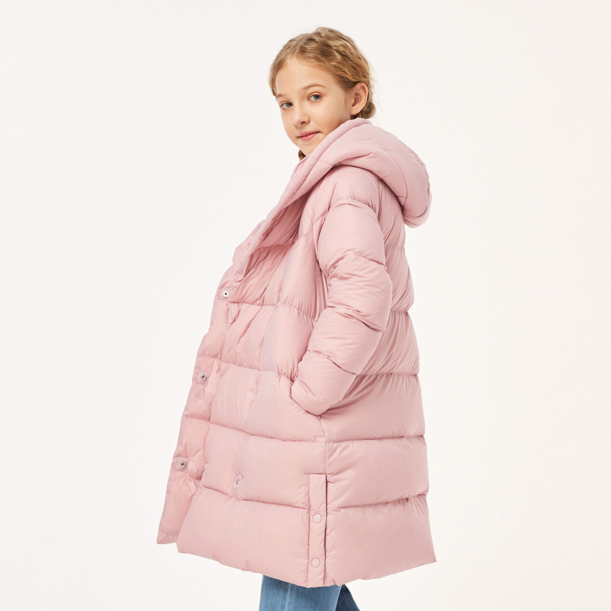 巴拉巴拉童装女童羽绒服中长款2019新款秋冬中大童儿童外套女