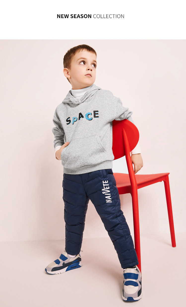 巴拉巴拉儿童裤子童装男童女童长裤秋冬2018新款小童宝宝运动羽绒裤厚