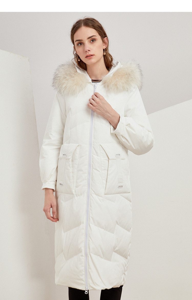 koradior/珂莱蒂尔品牌女装2018冬装新款商场同款中长款羽绒服女