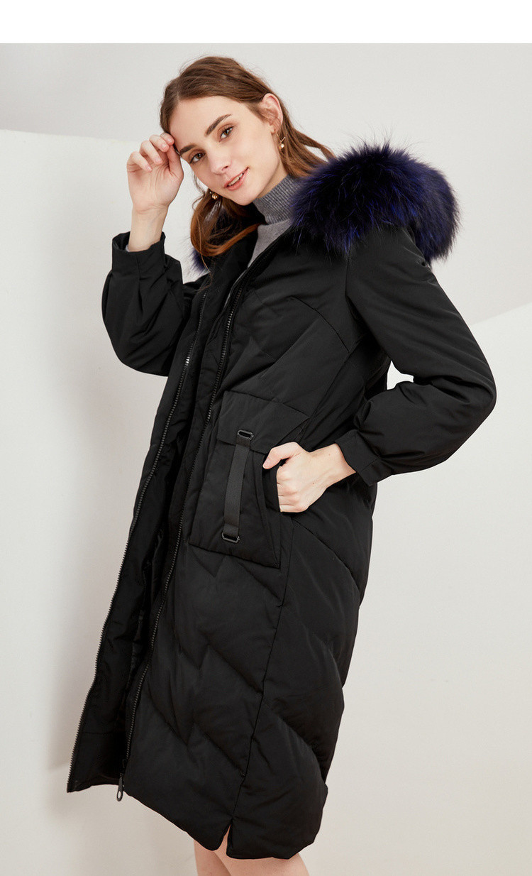 koradior/珂莱蒂尔品牌女装2018冬装新款商场同款中长款羽绒服女