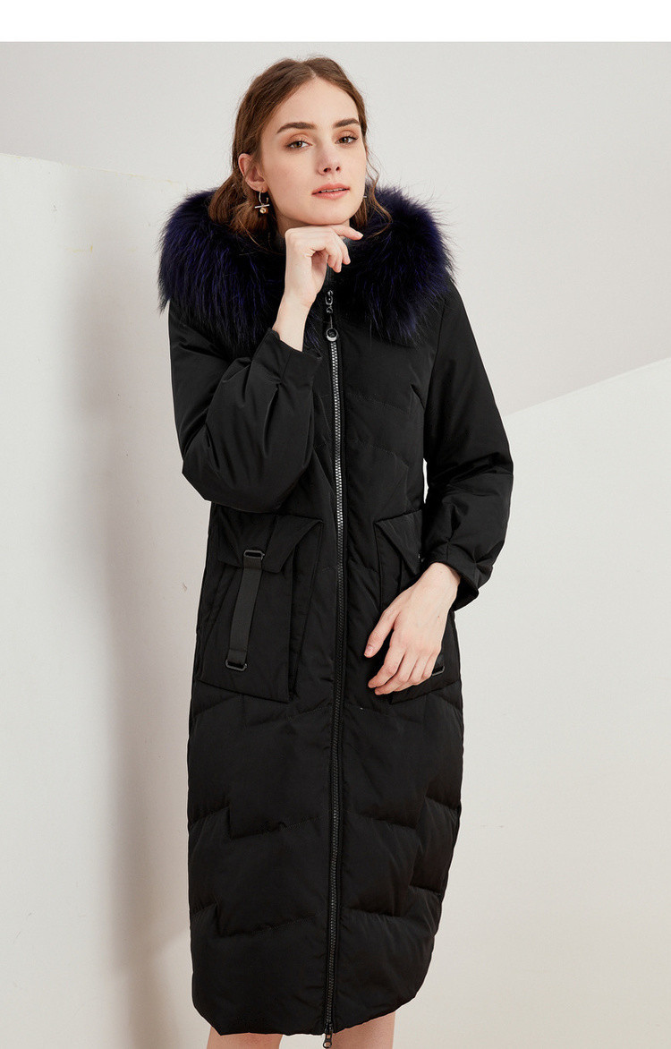 koradior/珂莱蒂尔品牌女装2018冬装新款商场同款中长款羽绒服女