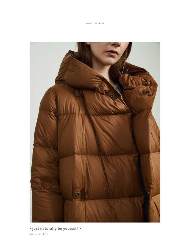 【商场同款】jnby/江南布衣2018秋新品拼接中长款羽绒外套女5i8704140