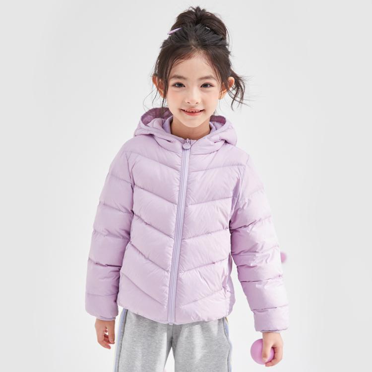 笛莎 【三防轻薄排骨羽绒服】女童冬中小童幼童外套校服神器拜年服