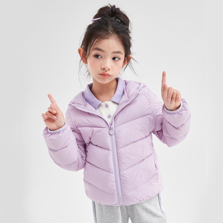 笛莎 【三防轻薄排骨羽绒服】女童冬中小童幼童外套校服神器拜年服