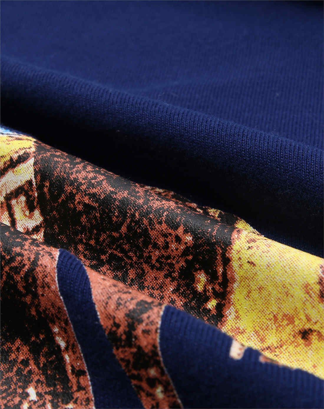 深靛蓝色 von头像字母印花圆领短袖t恤