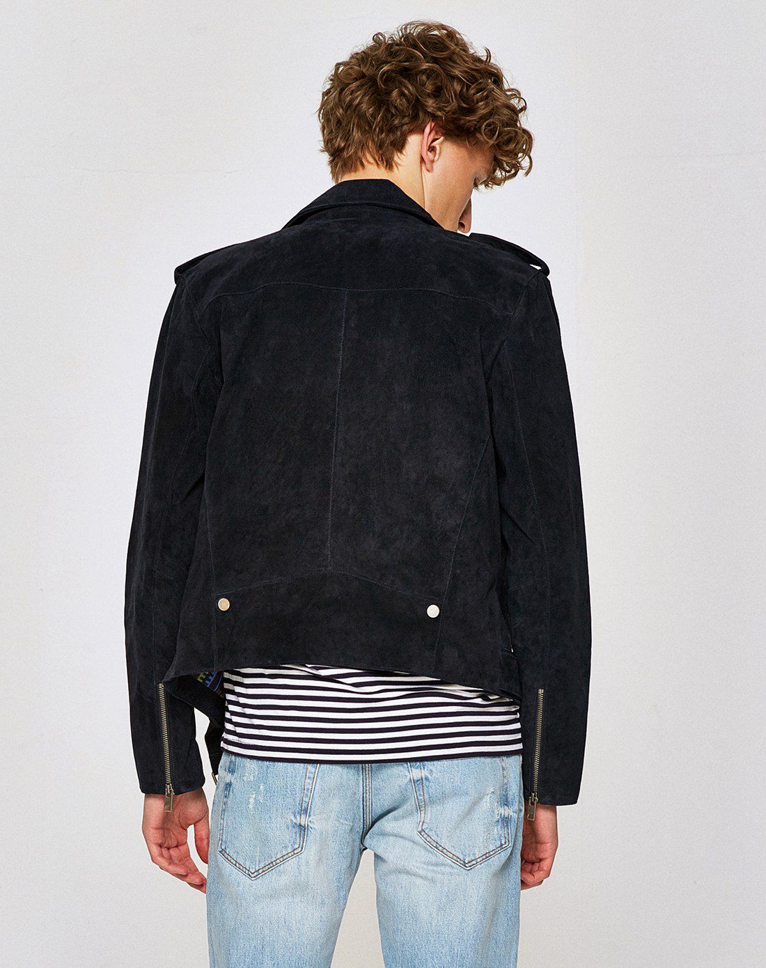 ur男装修身显瘦翻领不对称开襟短夹克猪皮外套皮衣ml05s1hn2000