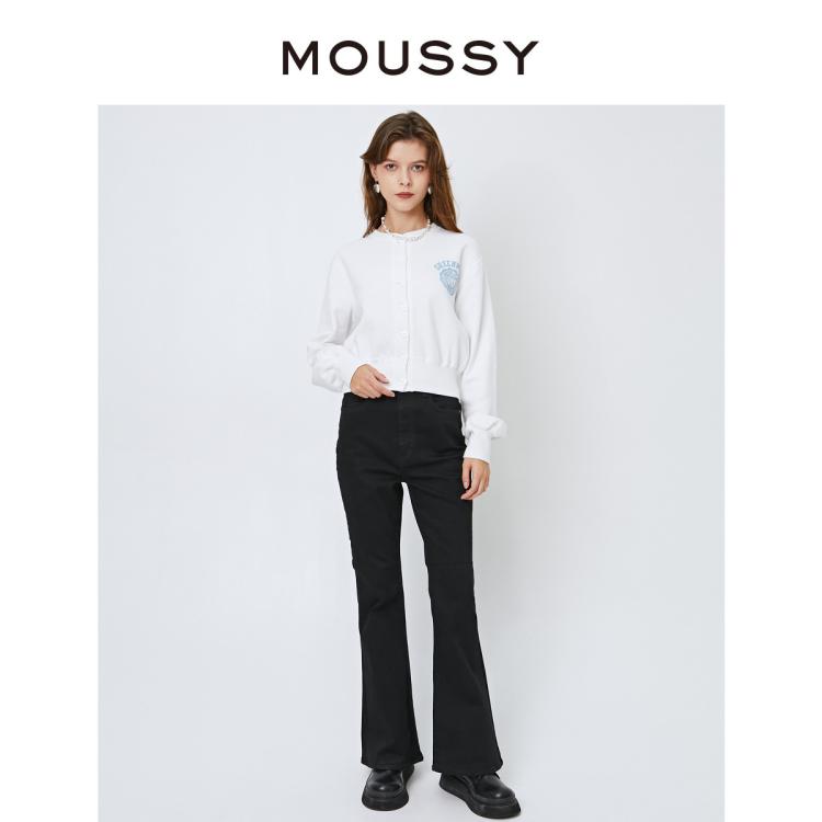 Moussy 秋季深色高腰修身牛仔裤女010faa12-2340 In White