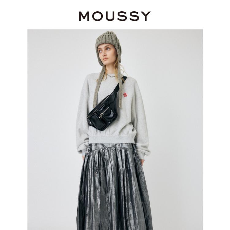 Moussy 秋季休闲套头宽松字母卫衣女010gal90-5520 In Blue