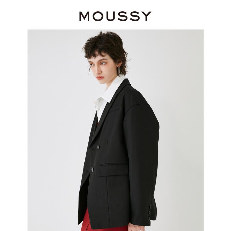 MOUSSY MOUSSY 秋季气质日杂风后背不规则西装外套028HSZ30-0461 6921123105971802584