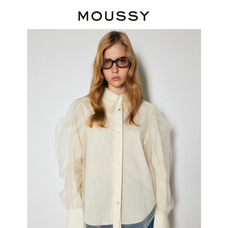 Moussy 秋季立体纱质氛围感衬衫010fak30-7440 In Neutral