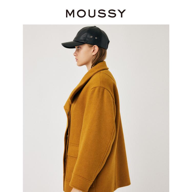 Moussy 春季解构主义廓形斜扣毛呢外套女010ga630-6310 In Multi