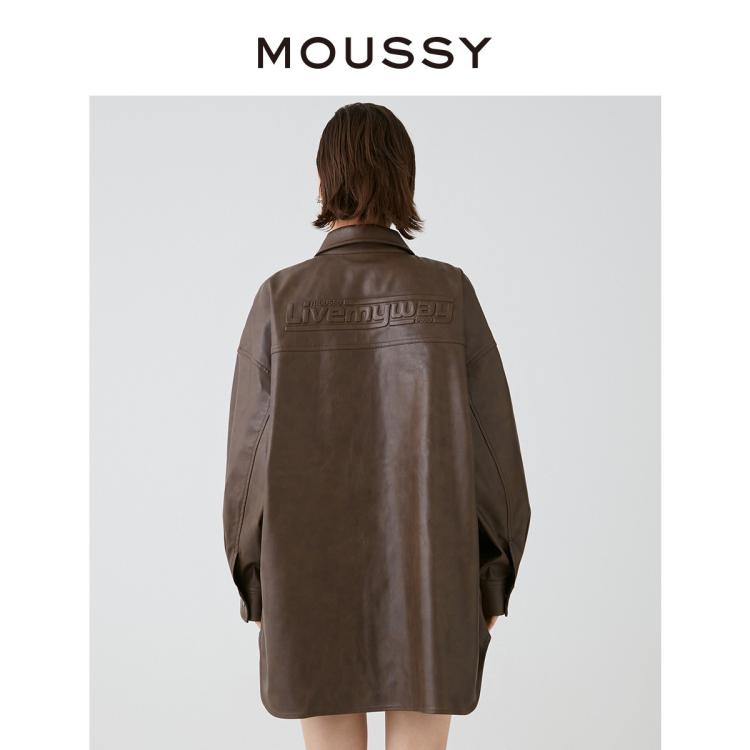 MOUSSY MOUSSY 明星同款秋季女士酷帅街头风皮衣外套028HSZ30-0531 6921117729545089496