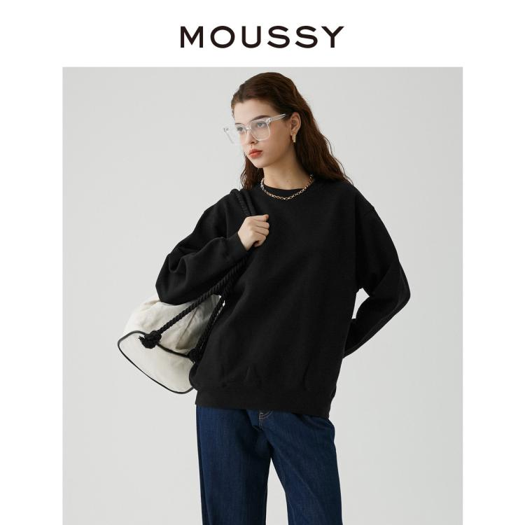 Moussy 秋季创意图案印花卫衣010ga590-5450 In Blue