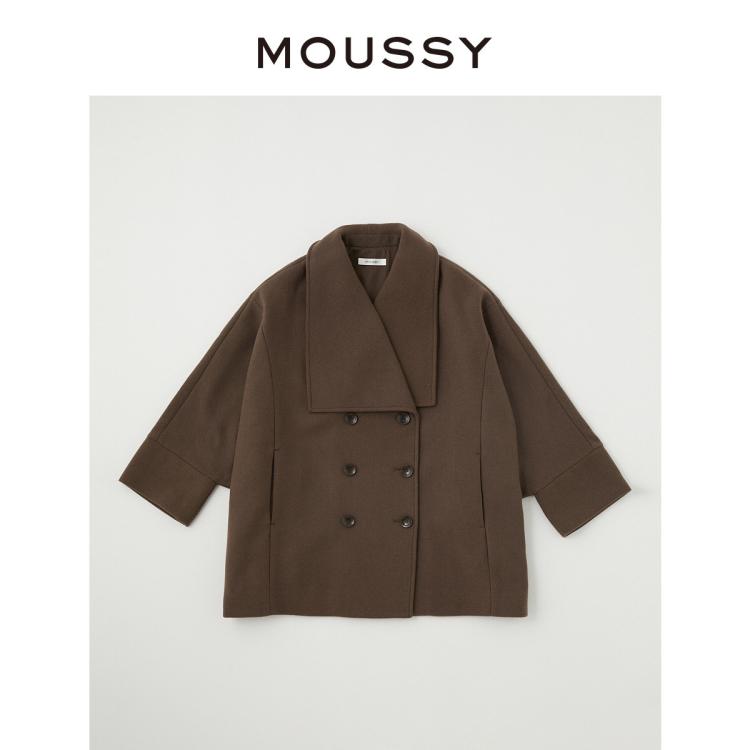 MOUSSY MOUSSY 冬季新款大翻驳领蝙蝠袖斗篷式外套010EA230-6980 6920671164004128280