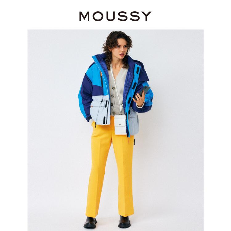 MOUSSY MOUSSY 秋季山系户外风工装撞色连帽羽绒服028FAZ30-5540