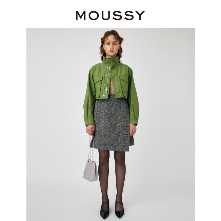 MOUSSY MOUSSY 初秋工装风立领短款休闲夹克外套女010GAJ30-5780 6921000194080159704