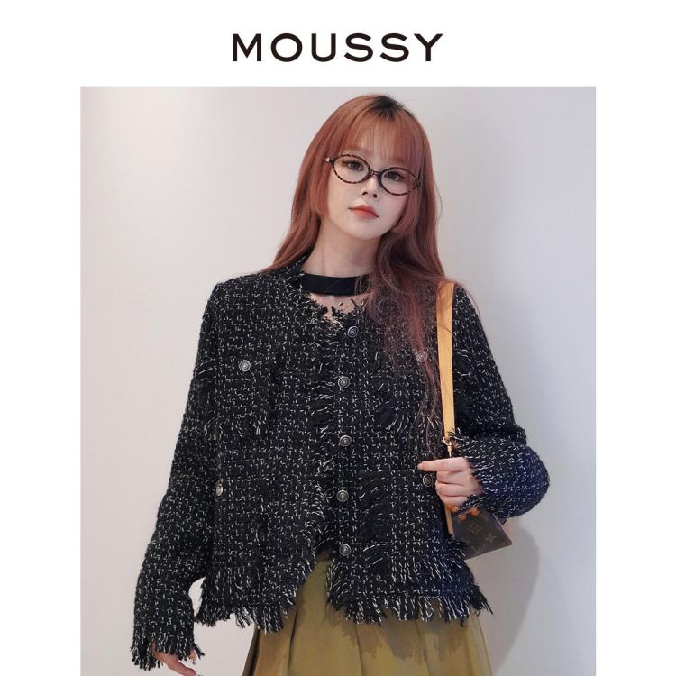 Moussy 秋季新财阀千金静奢风流苏小香风外套028haz30-2351 In Black