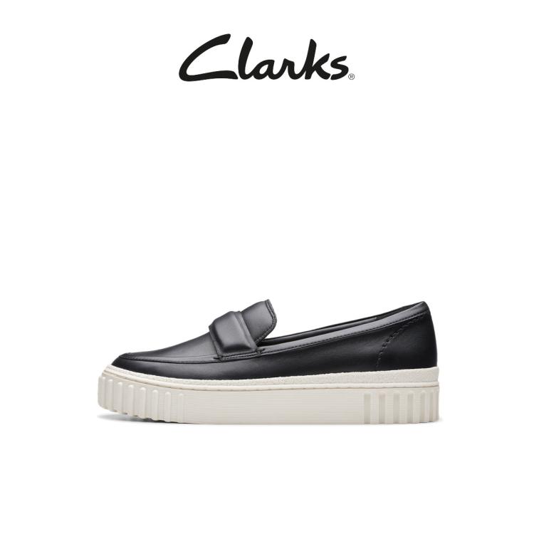 Clarks 【专柜同款】其乐街头系列女鞋英伦风圆头厚底乐福饼干鞋 In Black