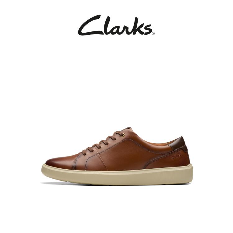 Clarks 其乐板鞋系列小白鞋轻量舒适耐磨运动休闲滑板鞋 In Brown