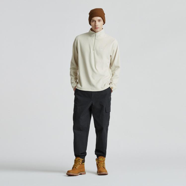 CAT CAT 【摇粒绒面料】CAT秋季24款男士舒适半开领易脱设计休闲卫衣