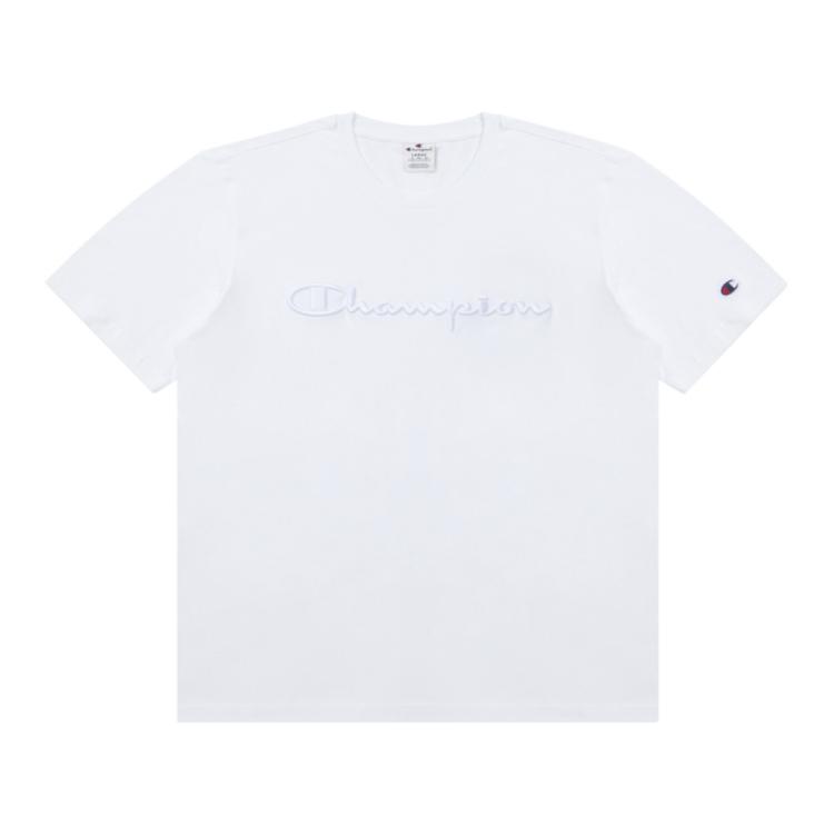 Champion 【品牌直营】刺绣小c Logo纯色t恤 In White