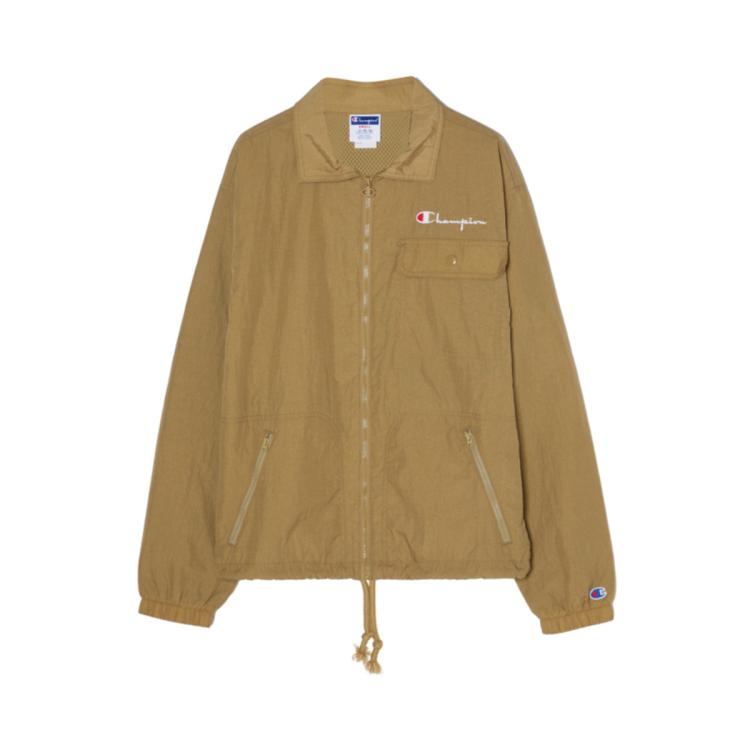 Champion 【品牌直营】秋冬街头运动休闲刺绣草写logo夹克外套 In Brown