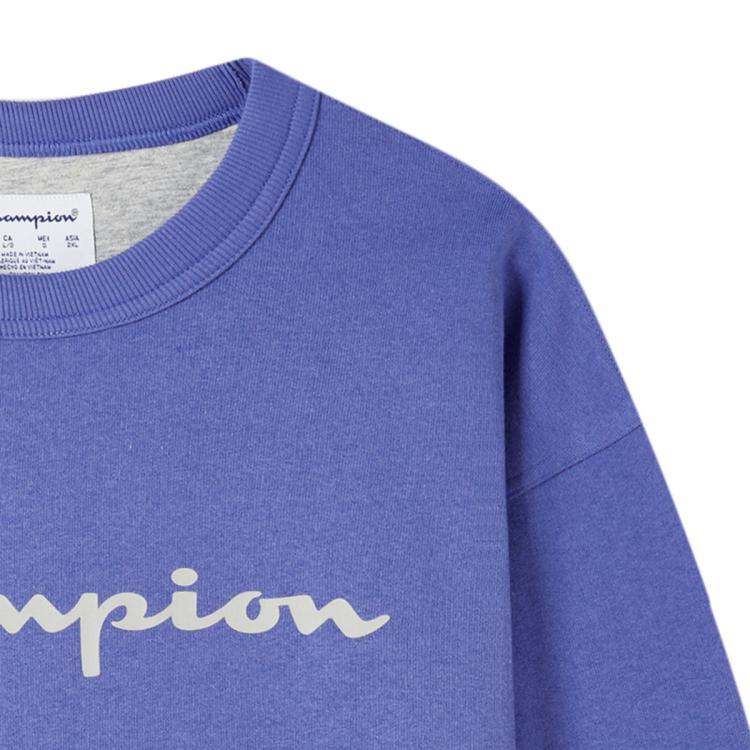 CHAMPION Champion 【品牌直营】秋冬休闲潮流草写logo圆领套头卫衣轻薄绒