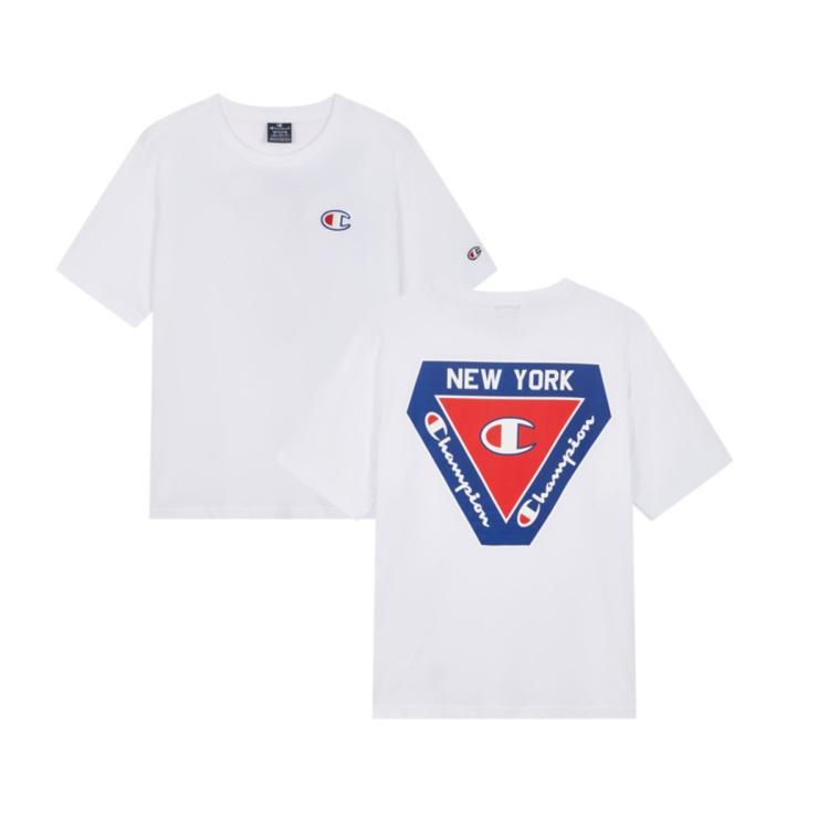 Champion 【品牌直营】春夏男女款创意logo短袖t恤 In White