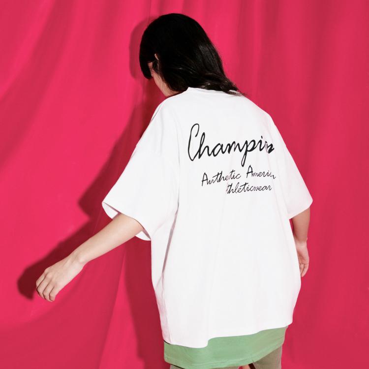 Champion 【品牌直营】夏季男印花圆领潮流情侣短袖t恤 In Multi