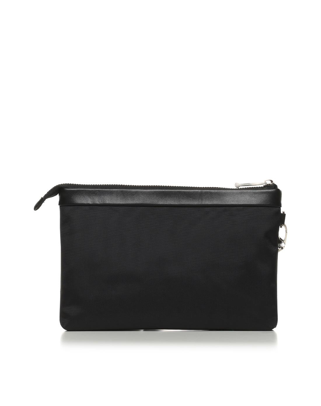 百思图 专柜同款尼龙夹包黑色