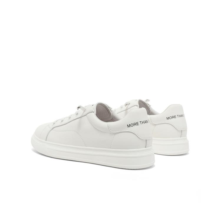 森达 【真皮牛皮】经典百搭春夏女款厚底增高小白鞋休闲可选板鞋小个子