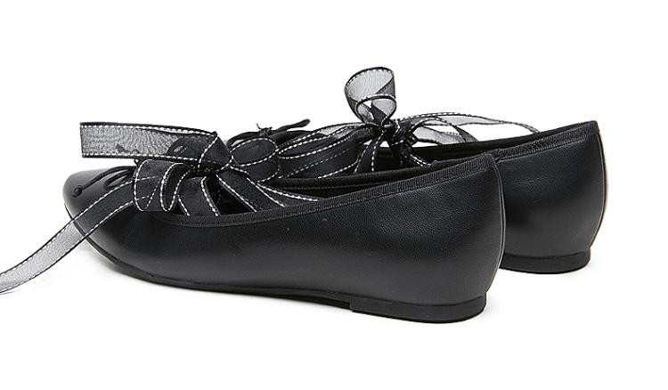 15mins15分钟pu尖头平底甜美芭蕾舞鞋单鞋女b8l1dcq7黑色