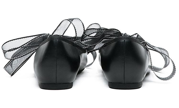 15mins15分钟pu尖头平底甜美芭蕾舞鞋单鞋女b8l1dcq7黑色
