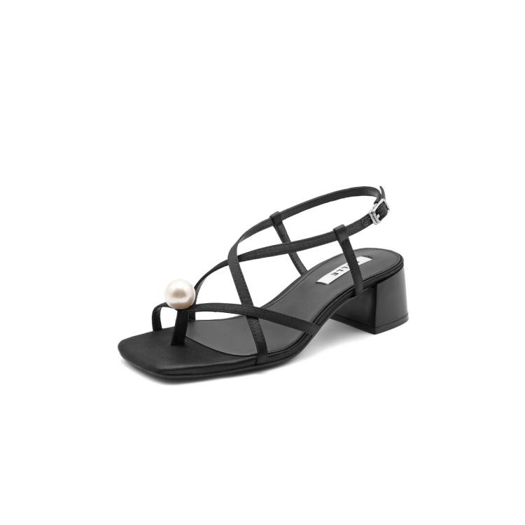 BELLE BELLE 钟楚曦明星同款百丽凉鞋女鞋子珠珠女孩新款夏季外穿拖鞋