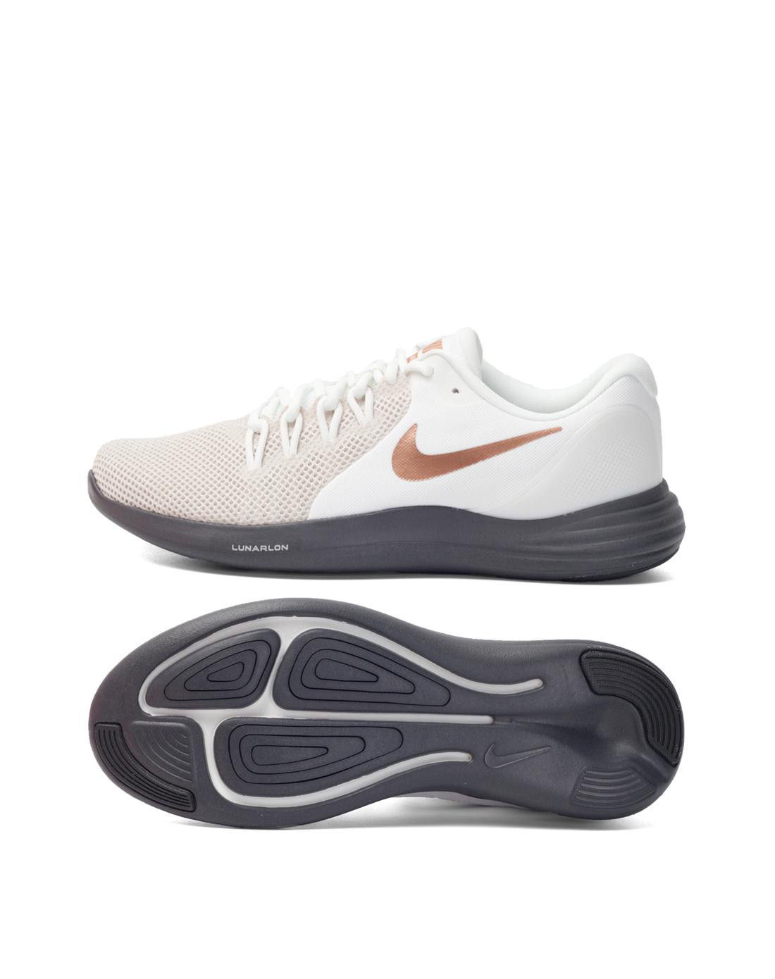 耐克nike lunar apparent 男子白色跑步鞋