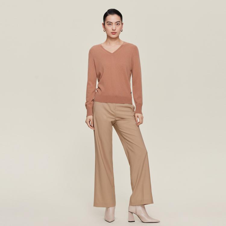 鄂尔多斯 【断码出清】鄂尔多斯1980 纯羊绒V领女套衫羊绒衫打底衫