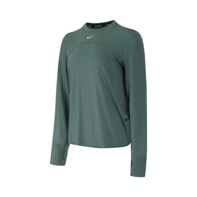 Nike Women's Dri-fit Swift Element Uv Crew-neck Running Top In Green