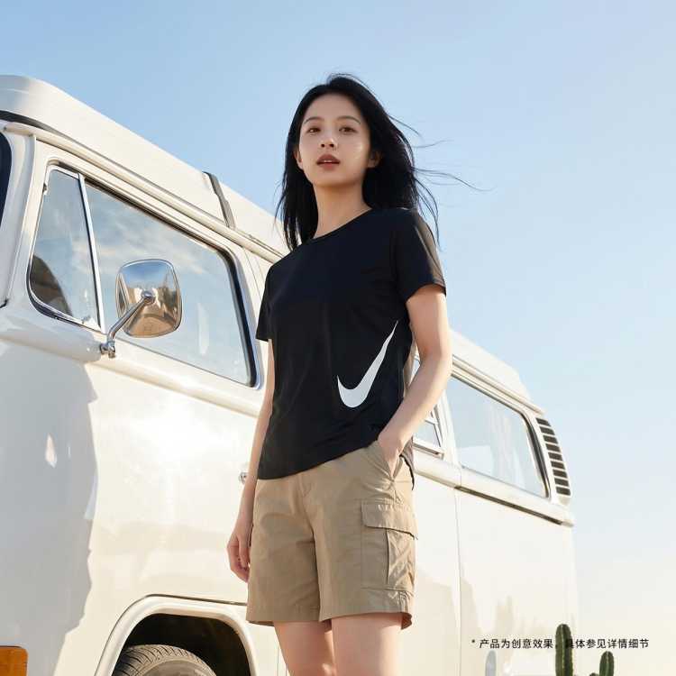 Nike 轻薄舒适 运动休闲 女子短袖T恤