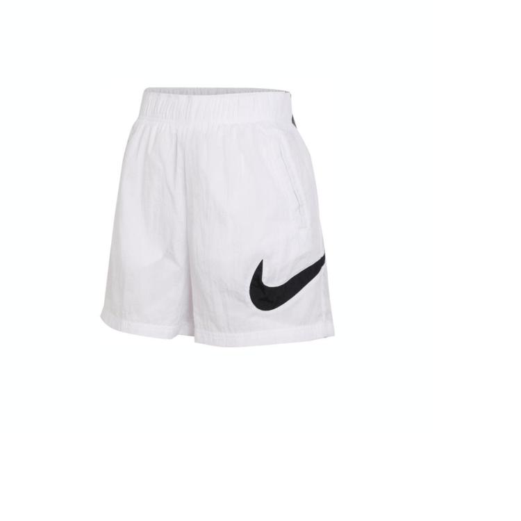 Nike 宽松高腰 轻盈透气 女子梭织短裤 In White